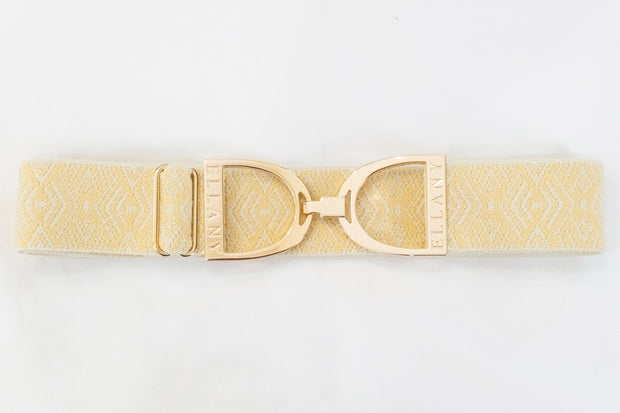 Buttercream Tribal - 1.5" Gold Stirrup Elastic Belt