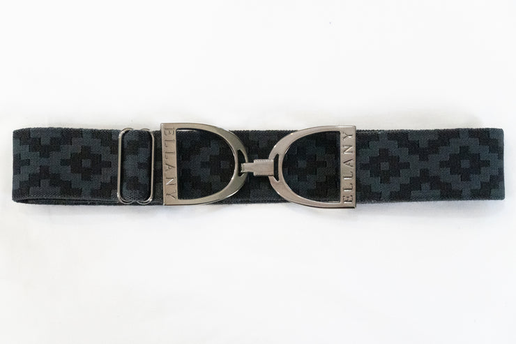 Charcoal Polo - 1.5" Gunmetal Stirrup Elastic Belt